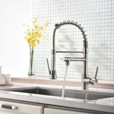 Commercial Kitchen Faucet with Pull Down Sprayer, Single Handle Single Lever Kitchen Sink Faucet W1932P172269