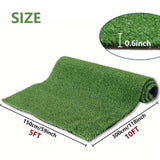 5FTX10FT Artificial Turf Grass 0.6" - High,with Drainage Holes.Economical and Ideal 15017388