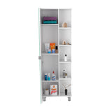 Urano Mirror Linen Cabinet, Four Interior Shelves, Five External Shelves -White B20091993