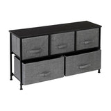 2-Tier Wide Closet Dresser, Nursery Dresser Tower with 5 Easy Pull Fabric Drawers and Metal Frame, 23359523