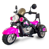 ZNTS Kids Ride On Motorcycle Toy, 3-Wheel Chopper Motorbike with LED Colorful Headlights Horn, Pink 6V W1629P149048