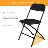 4pcs Injection Molding Classic Garden Plastic Folding Chair Black 93974905