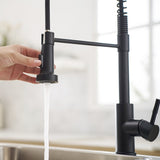 Commercial Black Kitchen with Pull Out Sprayer, Single Handle Single Lever Kitchen Sink W1932P172331