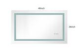 ZNTS LED Bathroom Mirror 40 "x 26" with Front and Backlight, Large Dimmable Wall Mirrors with Anti-Fog, W928P177827