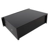 ZNTS 19" 3U Steel Plate DJ Drawer Equipment Cabinet with Keys Black 06087536