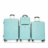 ZNTS 4-piece ABS lightweight suitcase, 14 inch makeup box, aircraft wheels LIGHT BLUE W284P149255