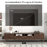 Mid Century TV Stand 2 Drawers, Media Console Table for TVs up to 85'', Entertainment Center N710P193724Q