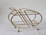 Gold Bar Carts for The Home Bar Serving Cart, Rolling Bar Cart Gold with Lockable Caster Wheels, W3123P480999