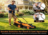 12Amp Corded Push Lawn Mower, 14 Inch Cutting Width Electric WalkBehind Mower with 5Position 33090510