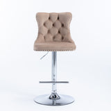 Furniture,Swivel Velvet Barstools Adjusatble Seat Height from 25-33 Inch, Modern Upholstered Chrome 70536881