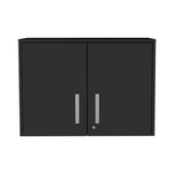 Wall Storage Cabinet 20" H, Two Doors, Three Internal Shelves, Black B097132955