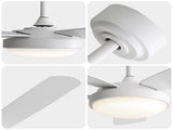 42 Inch White Ceiling Fan with 22W LED Light and Remote Control MDF Blades Reversible DC Motor W934P293298