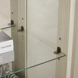 Curio Cabinet Lighted Glass Cabinet Glass Wine Cabinet Curio Display Cabinet with Adjustable Glass W2275P199815