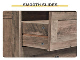 Grey Washed Finish, Melamine-Faced MDF, 23.62*11.81*43.31in, 2-Drawer 2-Door Bathroom Tall Cabinet 22439631