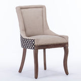 A&A Furniture, Ultra Side Dining Chair, Thickened fabric chairs with neutrally toned solid wood W1143P154099