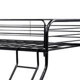Heavy Duty Twin-Over-Full Metal Bunk Bed, Easy Assembly with Enhanced Upper-Level Guardrail, Black 87935632