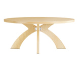 Round Coffee Table, 31.5 Inch Circular Center Table with Curved Cross Legs, Melamine Laminated MDF 33052553