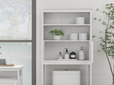 Over The Toilet Rack 2 -Tier Toilet Bathroom Spacesaver Storage Shelf with 2 Doors Wood Storage W282P423742