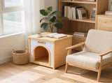 Modern Indoor Wooden Dog House with Removable Cushion Solid Cedar Pet House for Small Dogs & Cats, W3799P382209