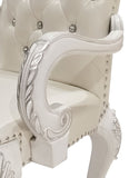 ZNTS ACME Dresden Arm Chair , Synthetic Leather & Bone White Finish DN02243