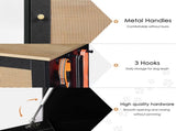 Feeding station with 2 lockers, pet feeding station with 2 elevated dog bowls, side hooks, W1687P246775