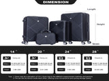 4-piece ABS lightweight suitcase, 14 inch makeup box, aircraft wheels BLACK W284P149254