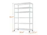 Heavy Duty Shelves 78.74" H Wire Shelving Unit with Wheels 1200LBS NSF Metal Shelves for 28342358