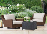 Outdoor PE Wicker Side Table with Storage, Patio Rattan End Table 77765247