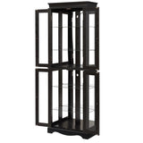 Lighted Glass Curio Display Cabinet with Wood Frame - Elegant Glass Storage for Wine, Toys & W1758P297550
