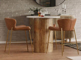 26 in. Counter Stool - Brown Upholstered Seat, Gold Metal Frame, 1PC B2751P610245