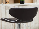Masaccio Upholstery Airlift Adjustable Swivel Barstool with Chrome Base, Set of 2, Dark Brown T2574P164832