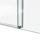 72*76"Fixed & Sliding Shower Door, Square Tube Hardware, Clear Glass Shower Door, 3/8 SGCC T3177P320619