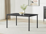 Casual Wood and Metal Rectangular Table, Black finish for Indoor 62463709