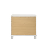 Pearl White 2-Drawer Nightstand with Acrylic Crystal Legs B062P215411
