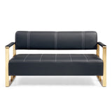 57.9" Width Modern Upholstery Faux Bonded Leather Loveseat Sofa Living Room Accent Love Seats W1117142874