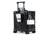 20 Inch Carry On Luggage, Aluminum Frame ABS Hard Shell Suitcase with USB Charging Port, Foldable W2787P536196