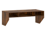 Rustic Brown Wall-Mounted Floating Computer Desk with 3-Cube Storage, Sturdy Wooden Workstation for 55825047