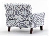 Patterned Polyester Blend Armchair, Solid Birch Wood Frame with Brown Tapered Legs, Foam Padded 17010575