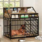 ZNTS 43.3 inch Dog Crate Furniture for Large Dogs,Wooden Dog Crate Divider,Double Door Dog Kennel 88510541