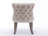 Furniture,Upholstered Wing-Back Dining Chair with Backstitching Nailhead Trim and Solid Wood 84887782
