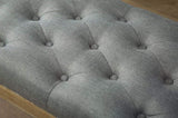 Habit Solid Wood Button Tufted Dining Bench, Grey T2574P164609