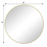 Wall Mirror 36 Inch Gold Circular Mirror Metal Framed Mirror Round Vanity Mirror Dressing Mirror, W1435127089