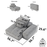 Modern Oversized Modular Sectional Sofa,Sparkling Chenille Fabric Soft Cushion Sofa with 2 W1885P298466