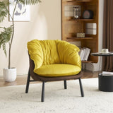 Velvet Accent Chair Barrel Chair with Metal Legs Modern Comfy Armchair Accent Reading Chair for 00937279