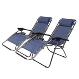 ZNTS Infinity Zero Gravity Chair Pack 2, Outdoor Lounge Patio Chairs with Pillow and Utility Tray 15690452