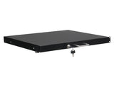 19" 1U Steel Plate DJ Drawer Equipment Cabinet with Keys Black 29080641