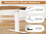 Walnuttop White Frame 55" Electric Standing with Dual Motors, 3 Memory Settings Sit-Stand 12608046