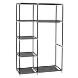 ZNTS 64" Portable Closet Storage Organizer Wardrobe Clothes Rack with Shelves Black 72214687