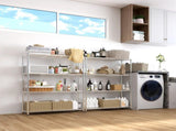 4-Layer Adjustable Shelf Iron Household Shelf without Wheels 35.43*13.78*55.12in Silver-Gray 33974841