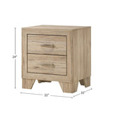 2 Drawers PB Nightstand in Natural Finish B016P256426